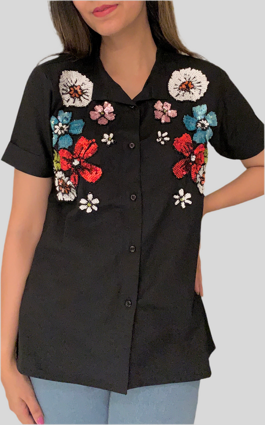 Women's Cotton embroidered shirt
