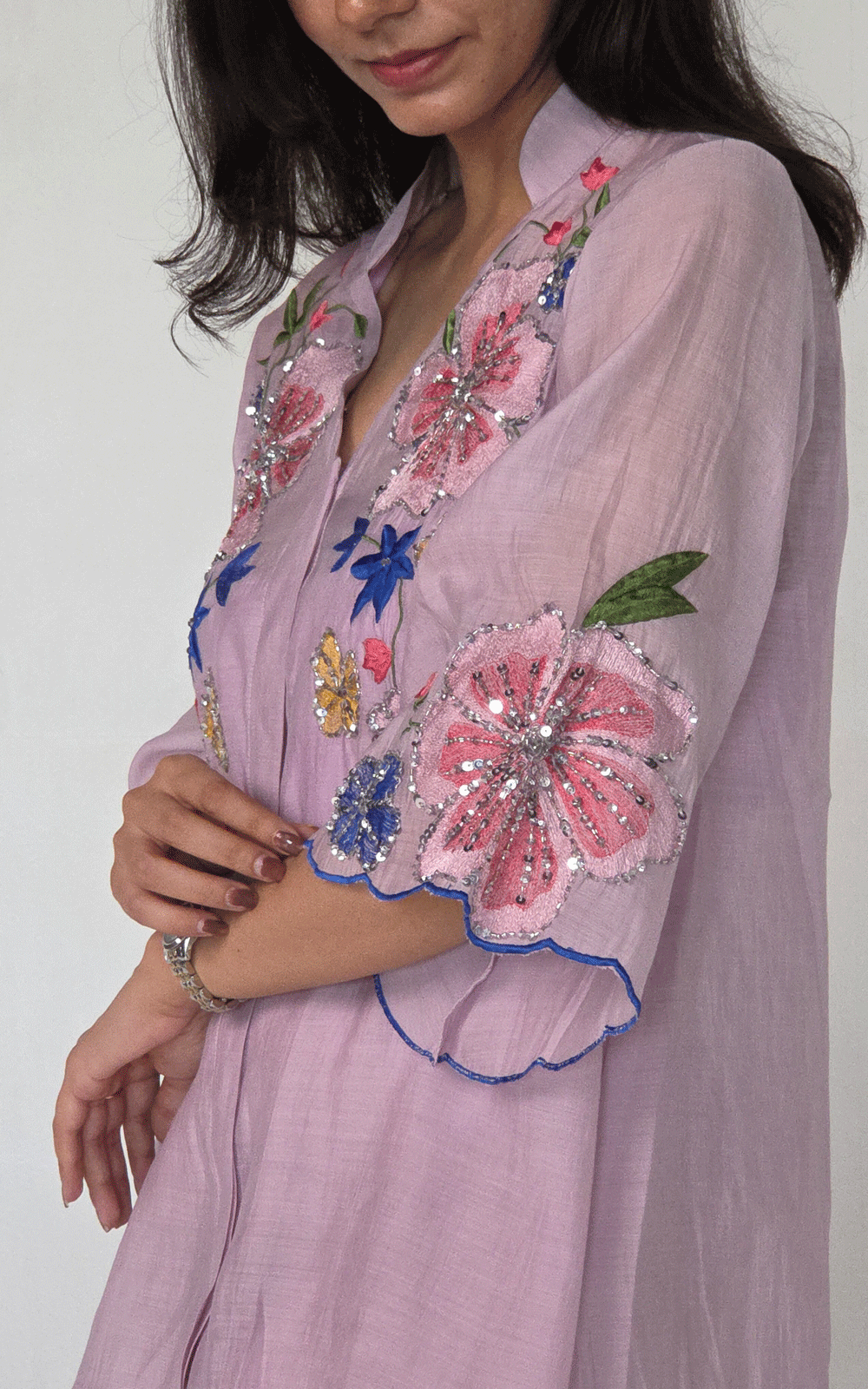 Mulchanderi embroidered cord set