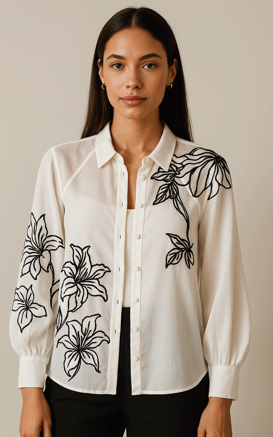 Women's Embroidered white shirt