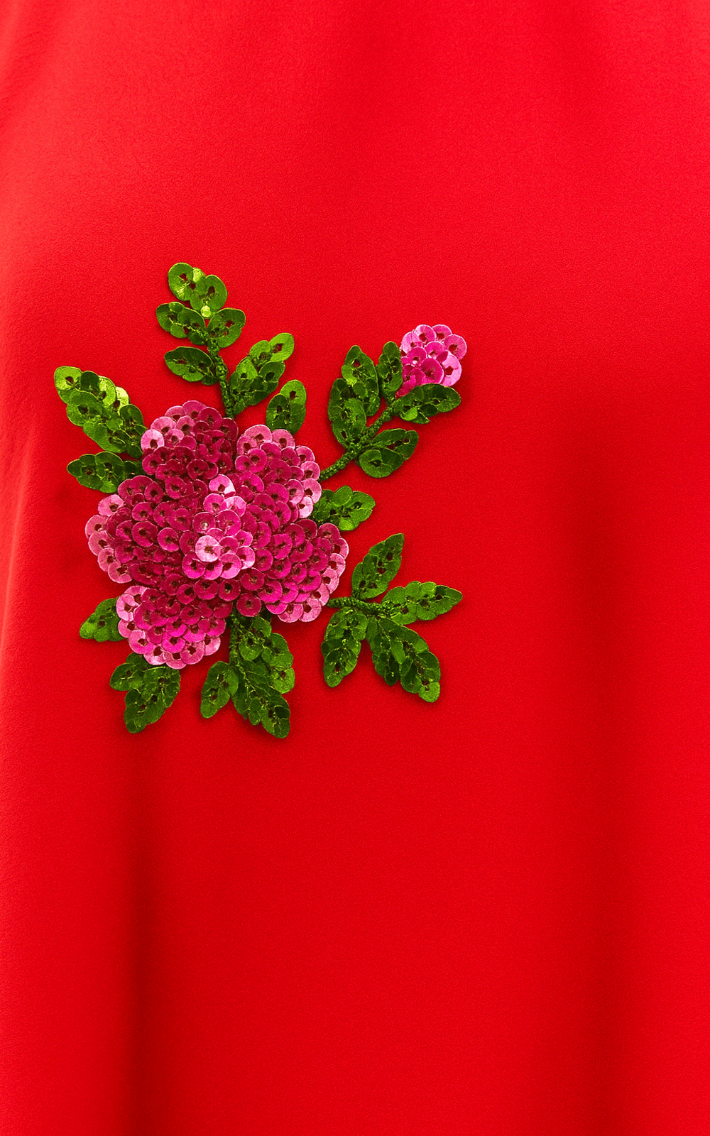 Red hot - crepe embroidered dress.