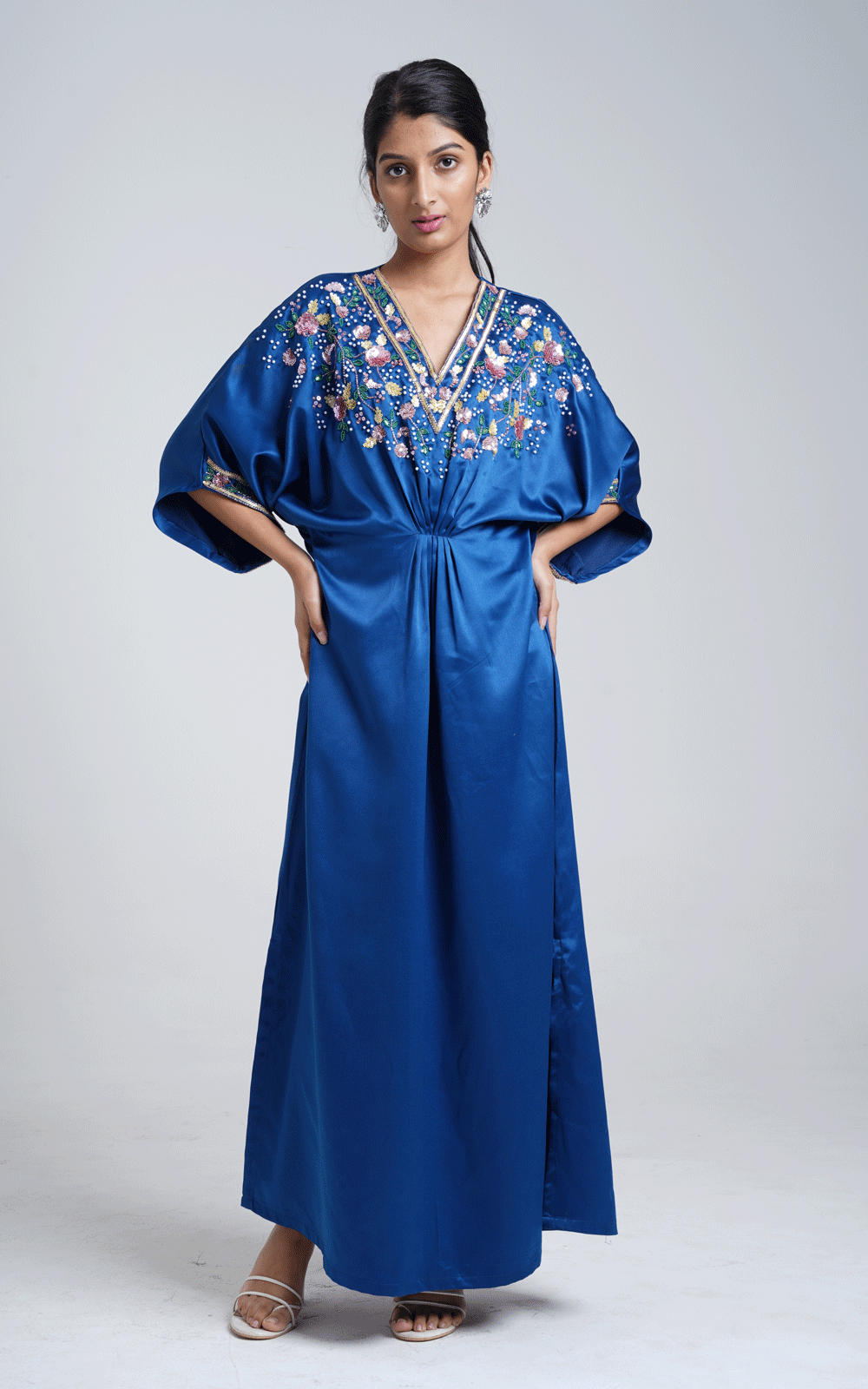 Hand embroidered kaftan dress