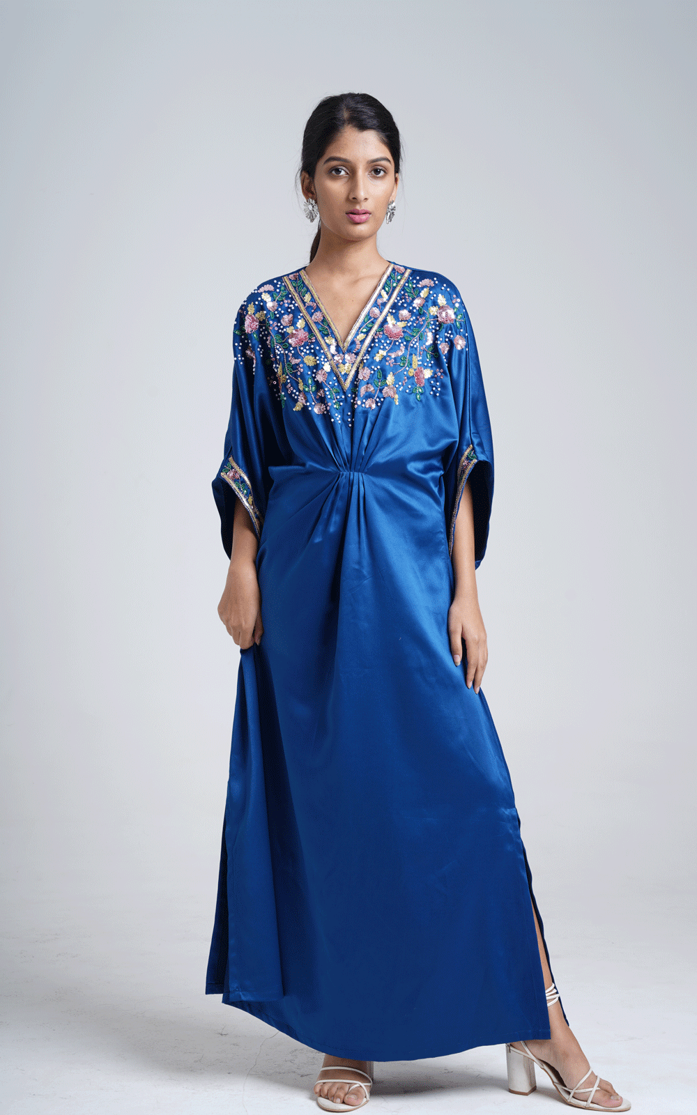 Hand embroidered kaftan dress