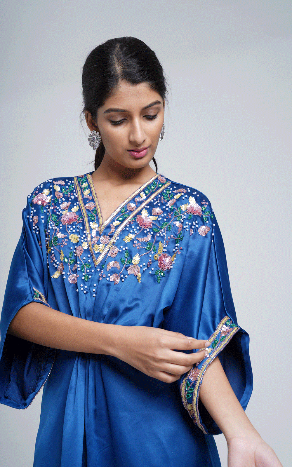Hand embroidered kaftan dress