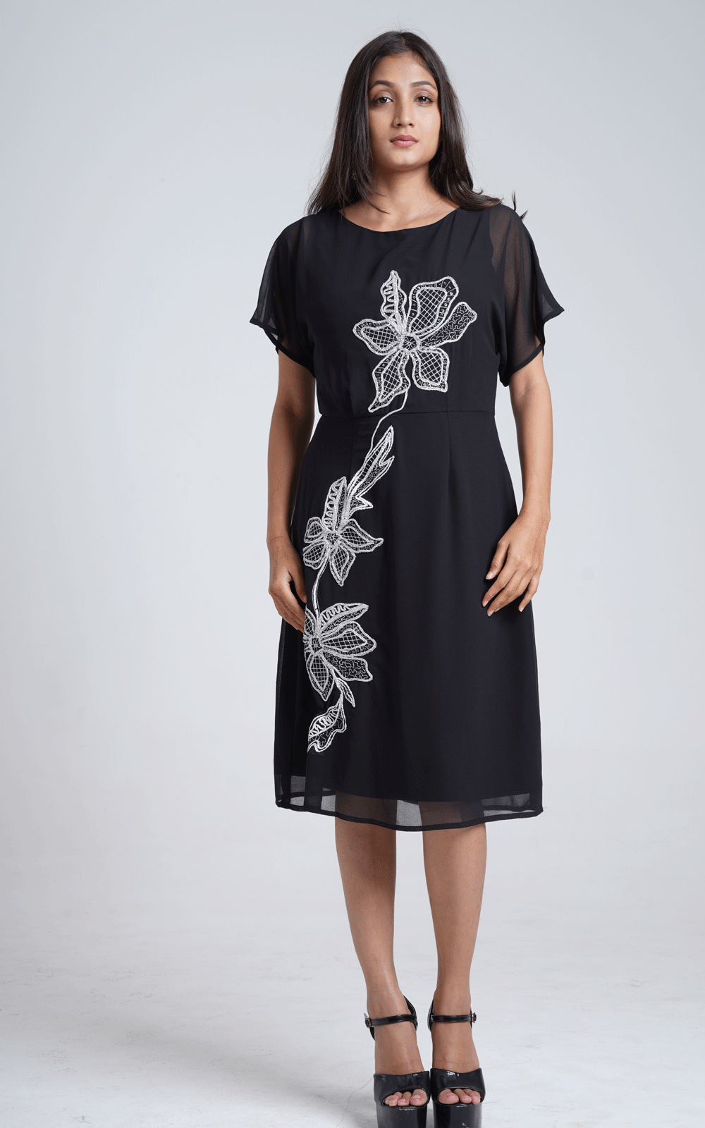 Dori floral Embroidered casual/ party wear dress