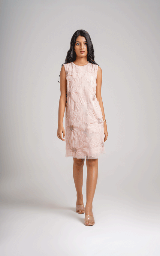 Floraluxe-Fabric applique sequins party wear dress