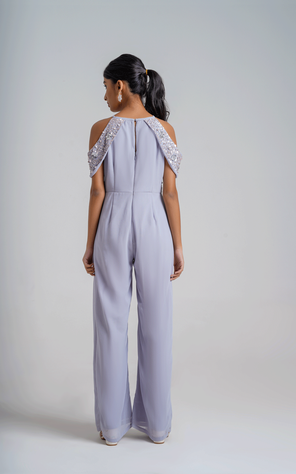 Embellished party wear keyhole jumpsuit