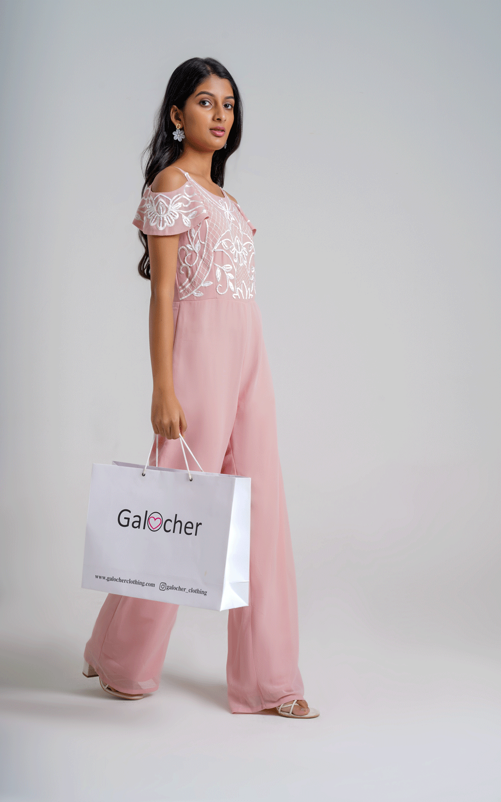 Peach embroidered Jumpsuit
