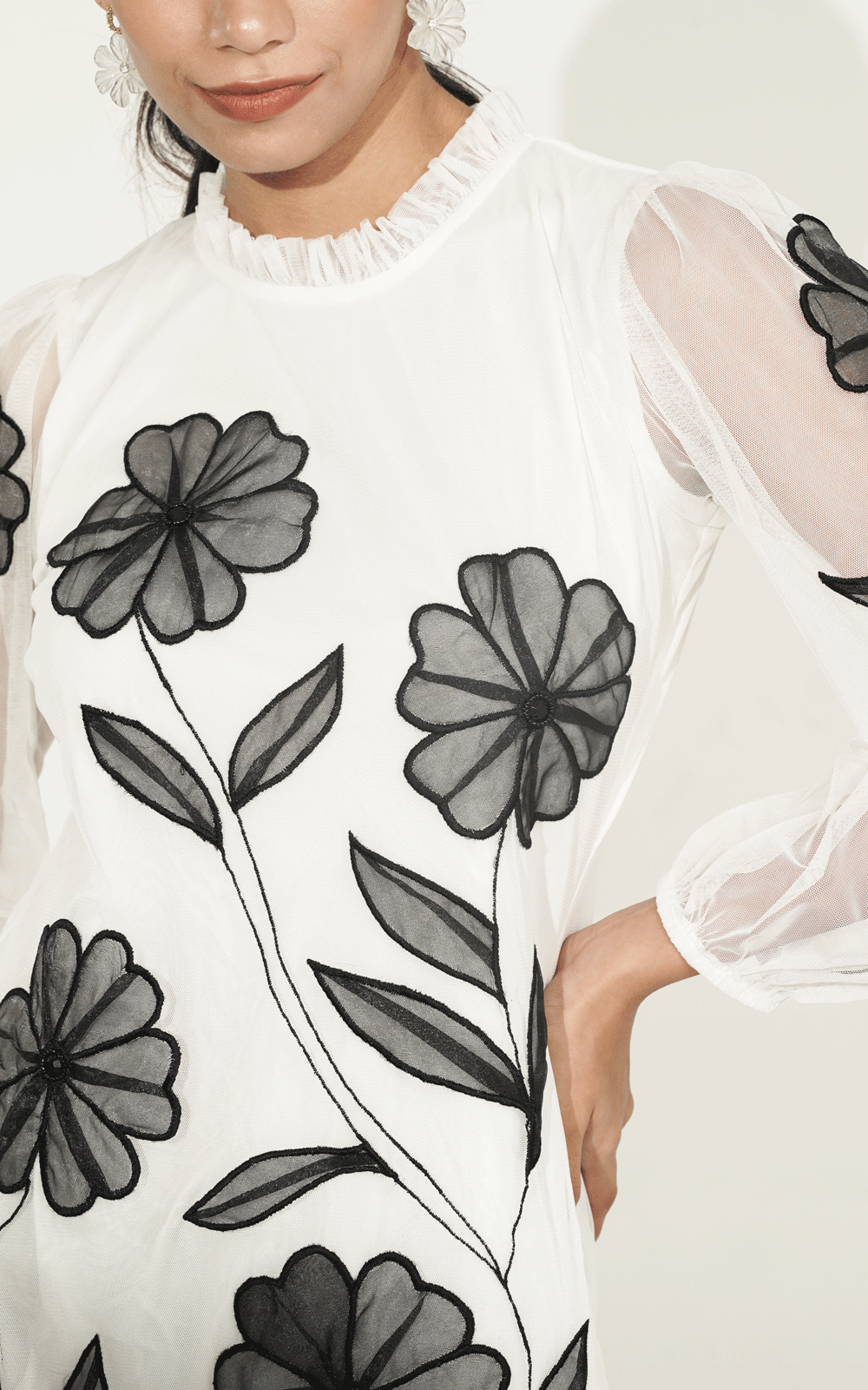 Monochroma floral dress