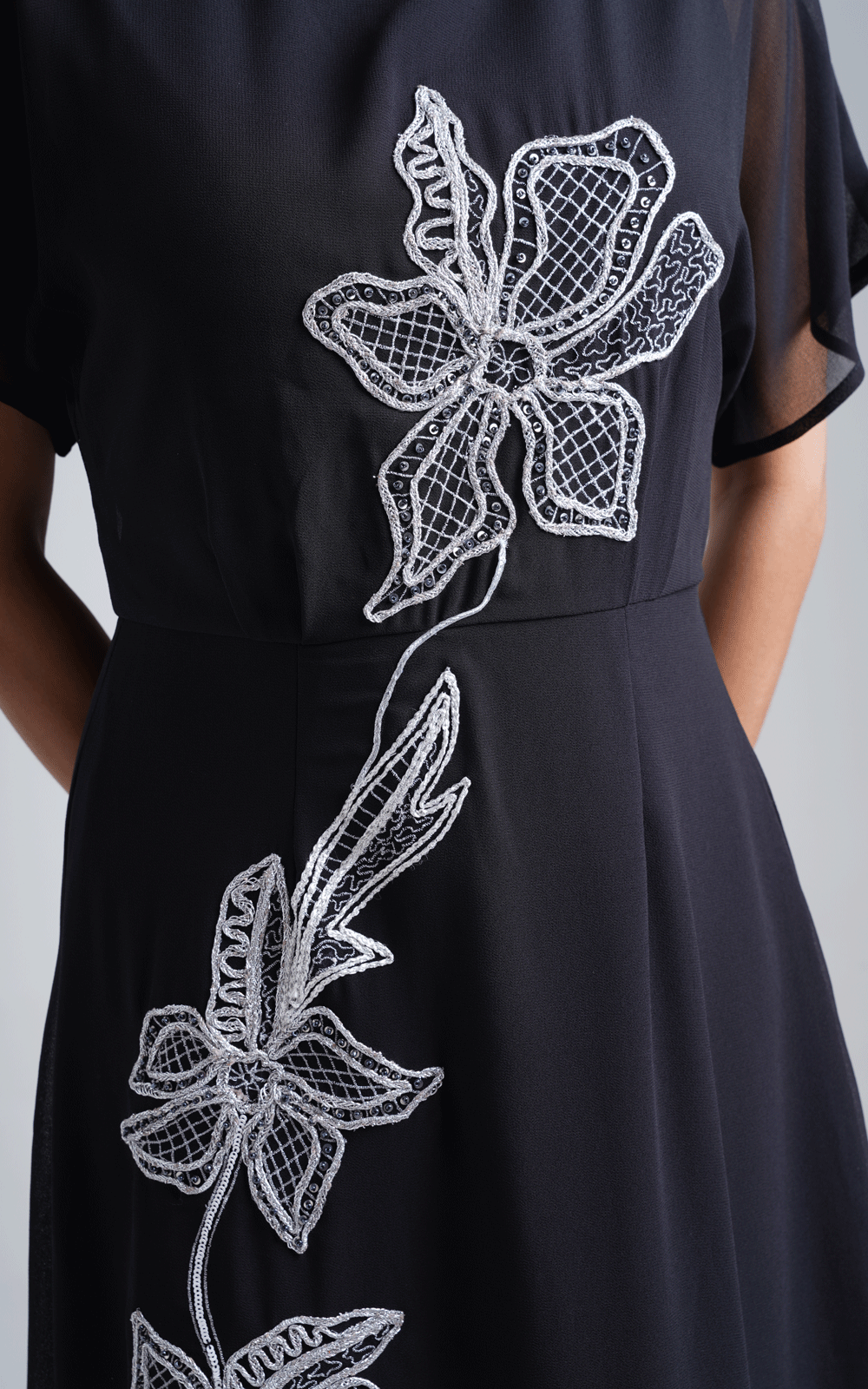 Dori floral Embroidered casual/ party wear dress