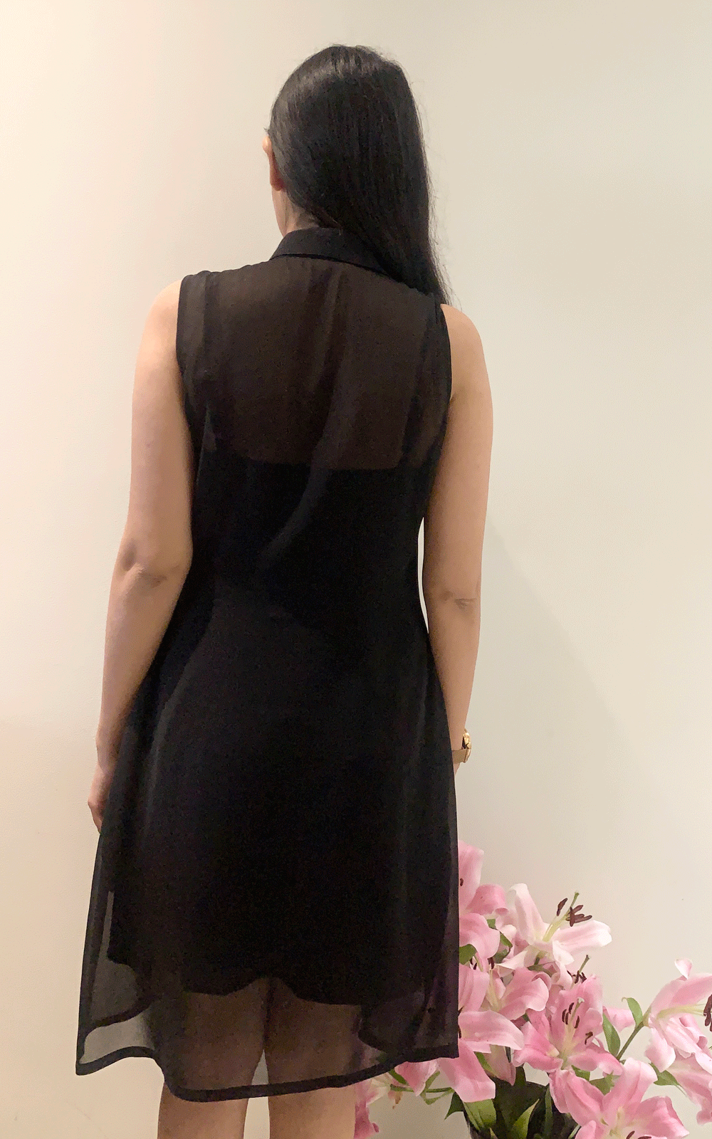 Midnight Enchantment- thread embroidered party shirt dress