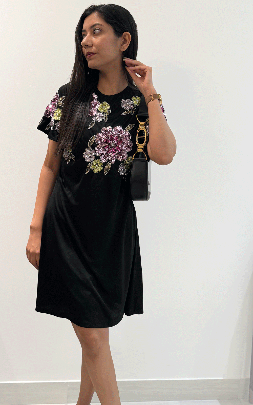 Multi floral Embellished party wear dress