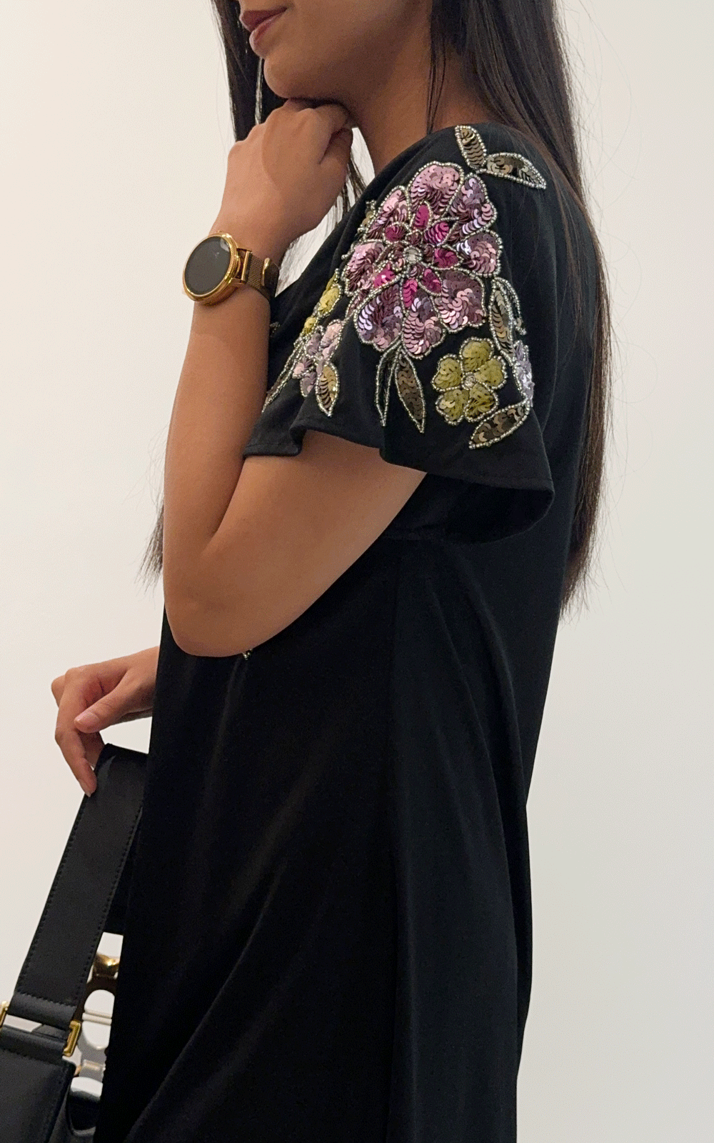 Multi floral Embellished party wear dress