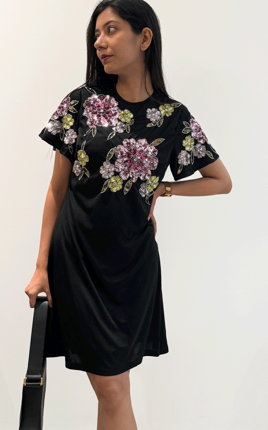 Multi floral Embellished party wear dress