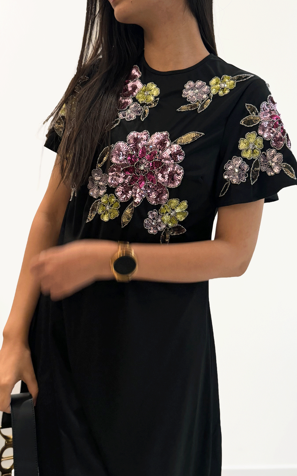 Multi floral Embellished party wear dress