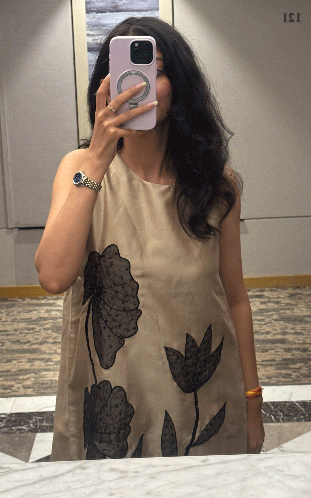 Golden Noir Shift Dress