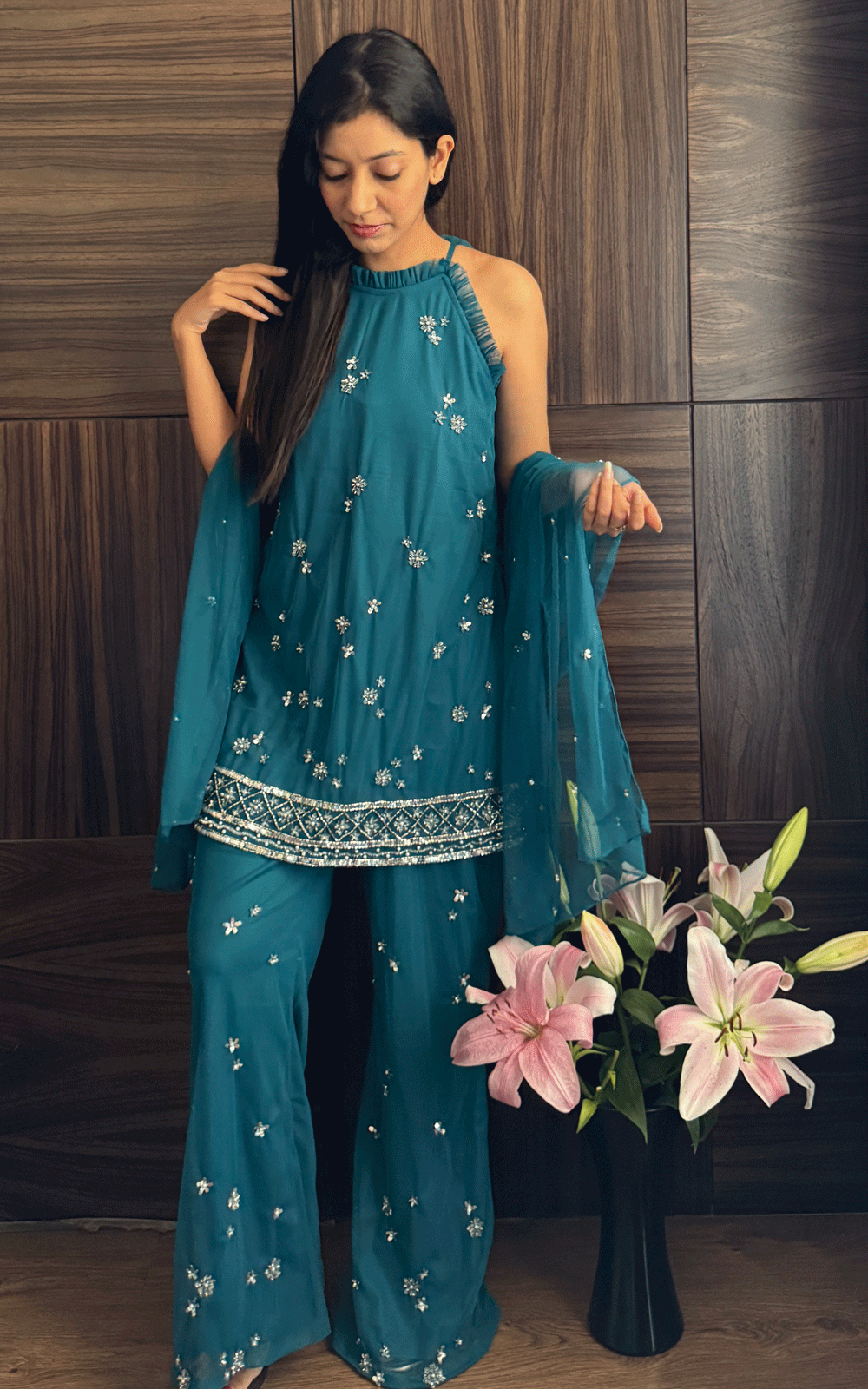 Hand embroidered 3 piece set
