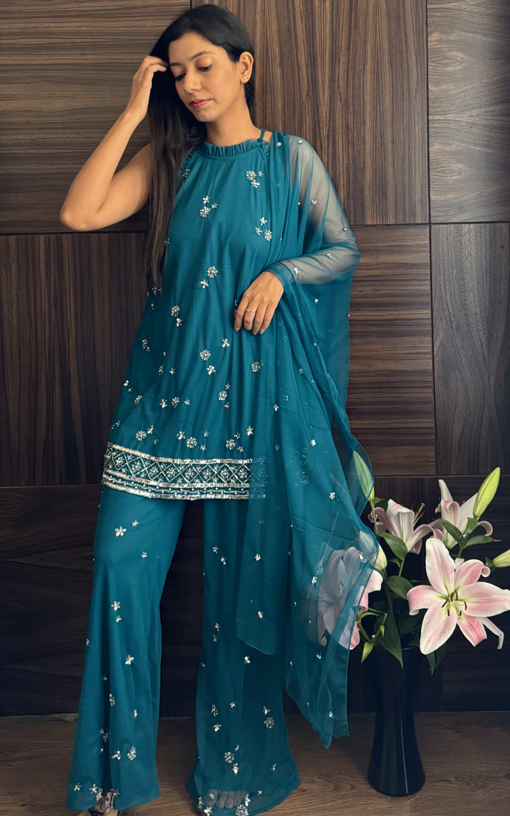 Hand embroidered 3 piece set