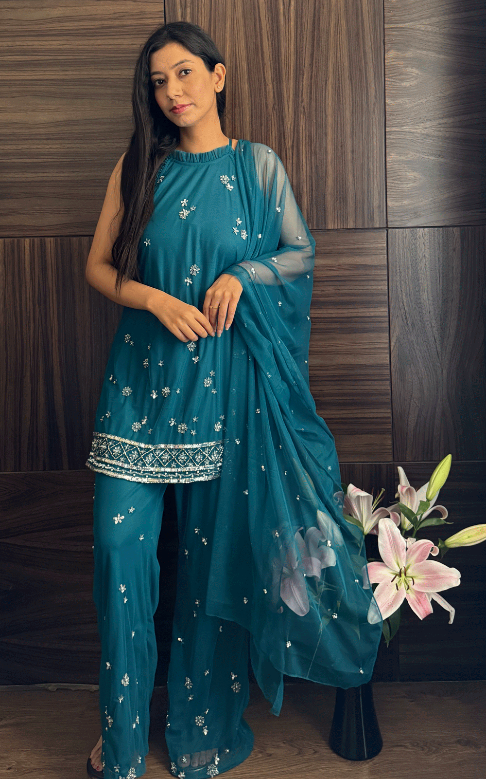 Hand embroidered 3 piece set