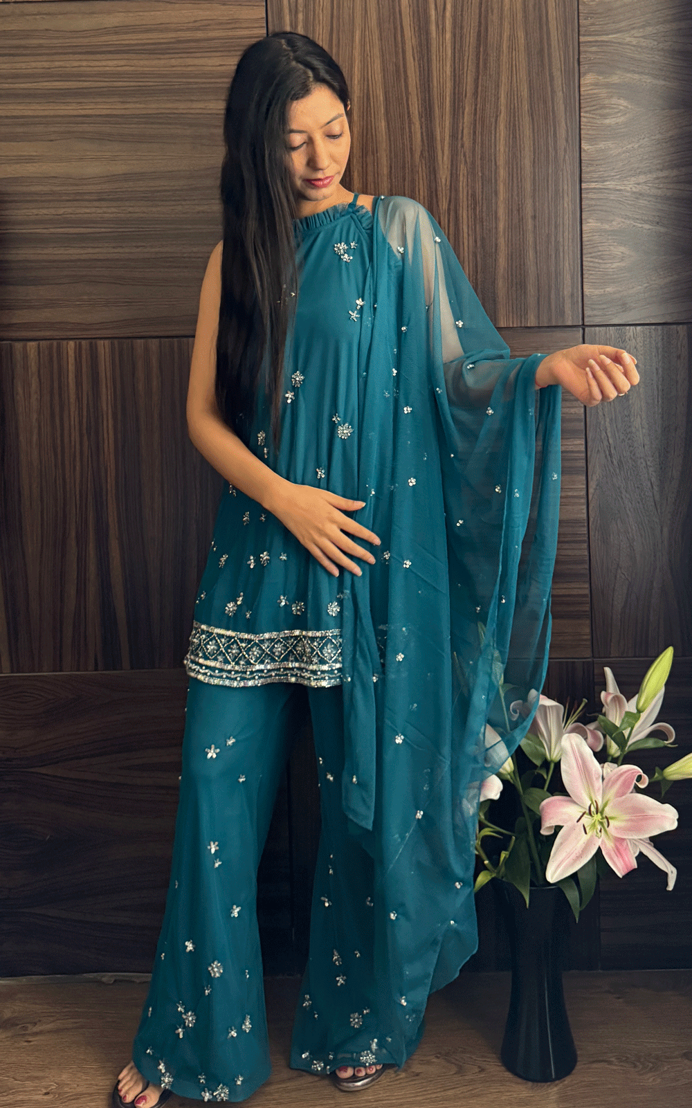 Hand embroidered 3 piece set