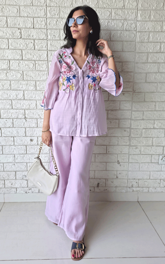 Mulchanderi embroidered cord set