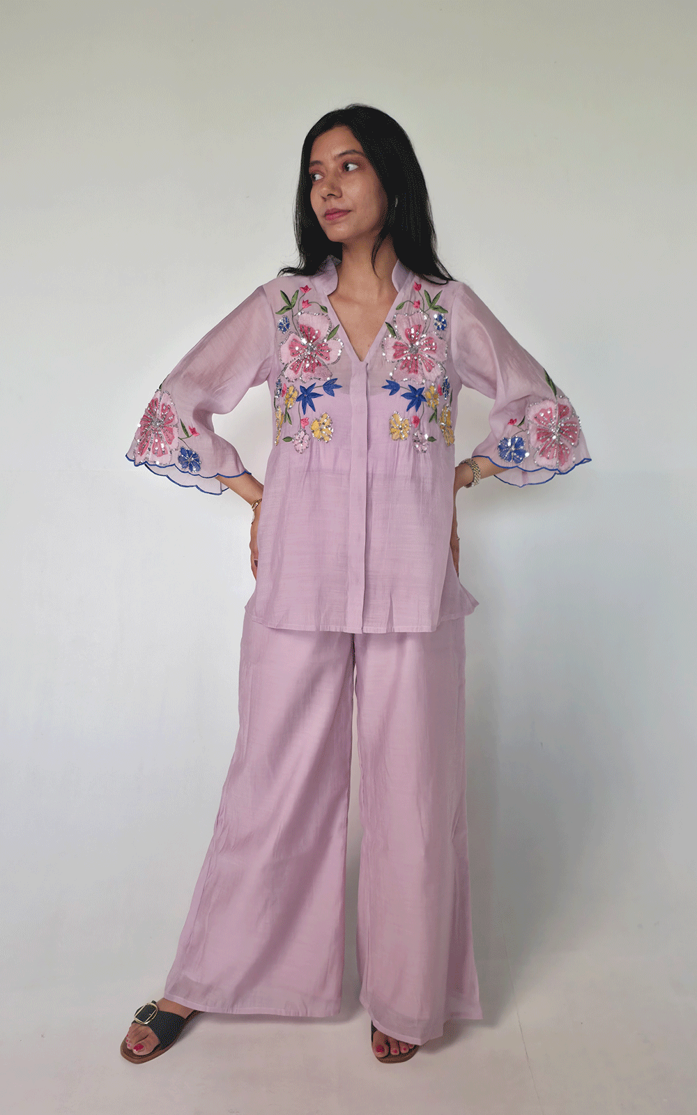 Mulchanderi embroidered cord set