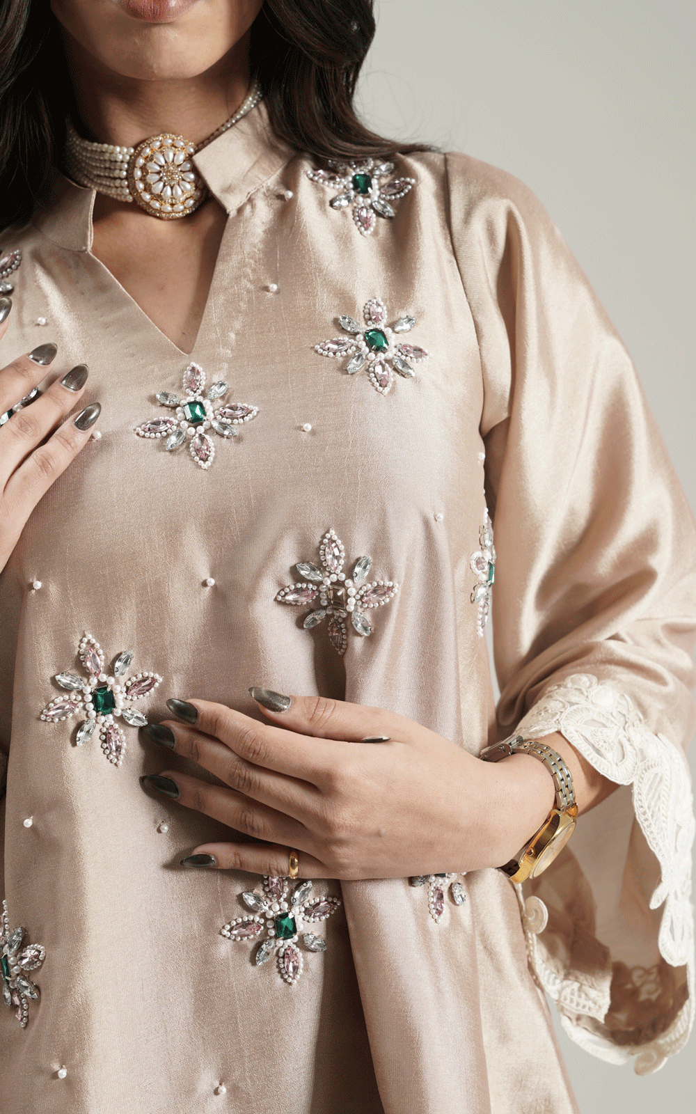 champagne whisper cord set