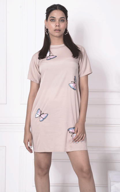 Crepe  embroidered dress