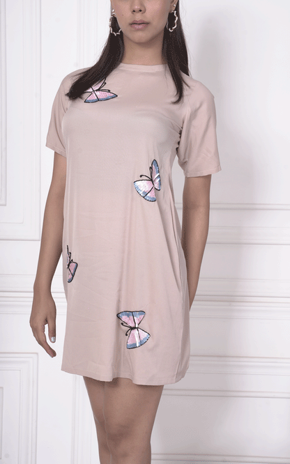 Crepe  embroidered dress