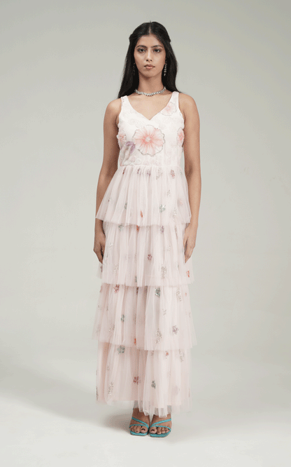 Ruffle gleam gown