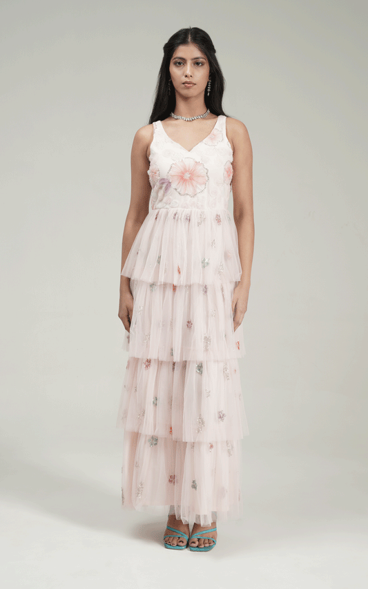 Ruffle gleam gown