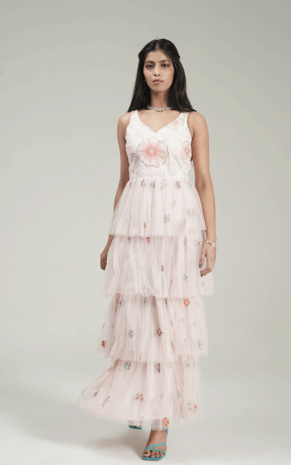 Ruffle gleam gown