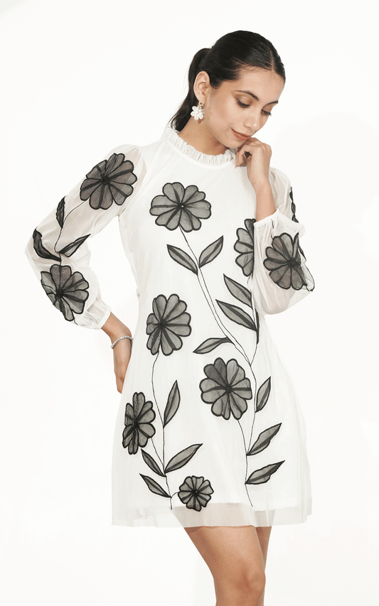 Monochroma floral dress