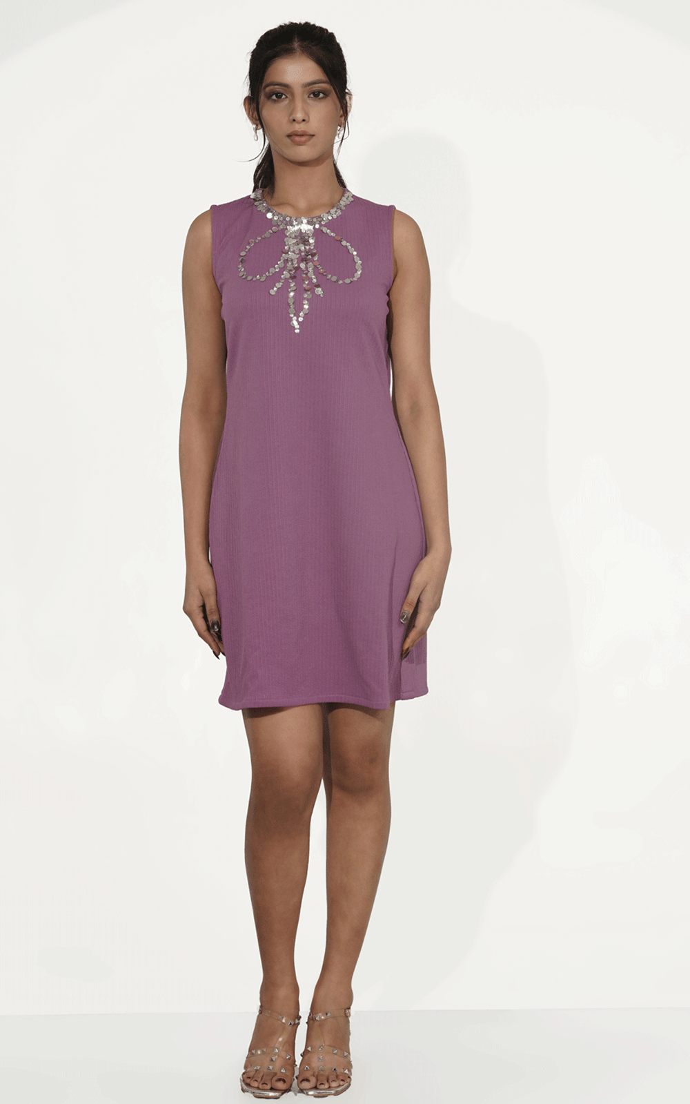 Bowtique Sparkle-Ribbed dress