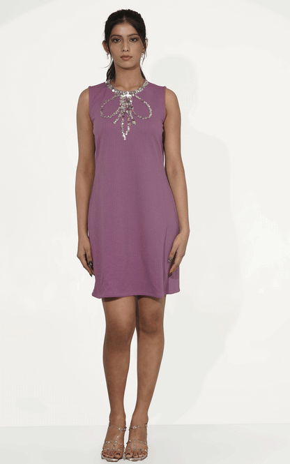Bowtique Sparkle-Ribbed dress