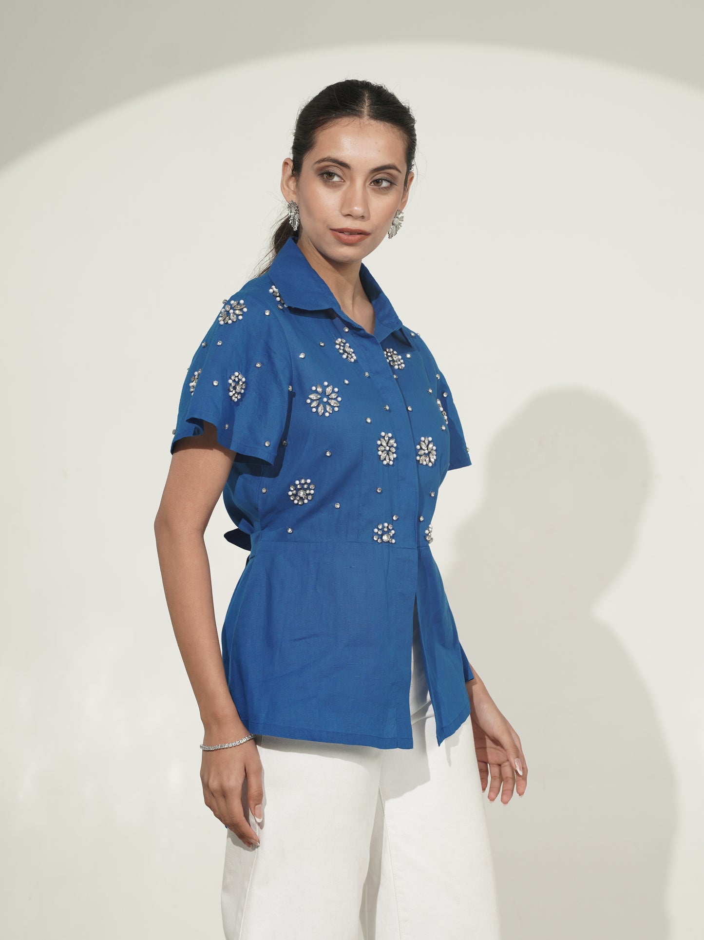 Celestial peplum shirt