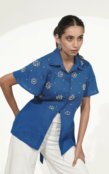 Celestial peplum shirt