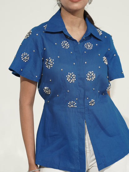 Celestial peplum shirt