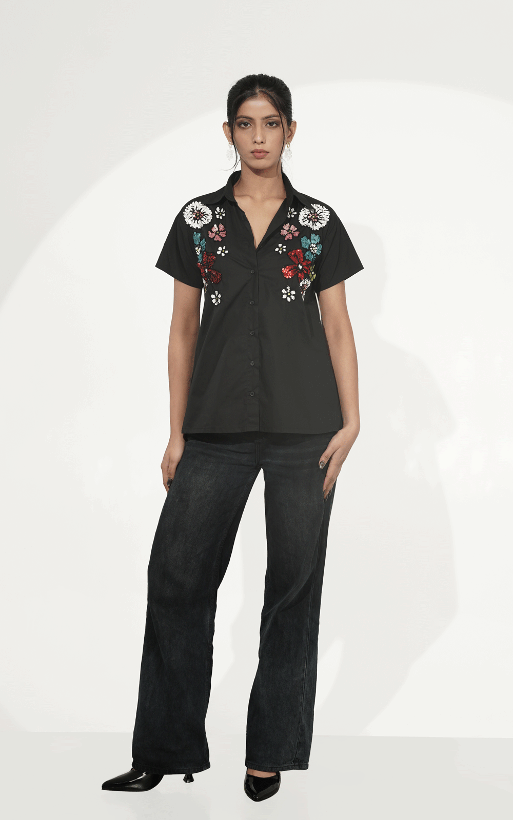 Women's Cotton embroidered shirt
