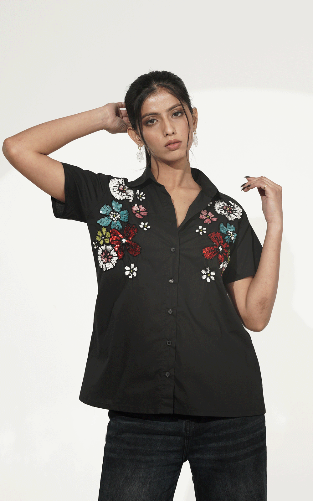 Women's Cotton embroidered shirt