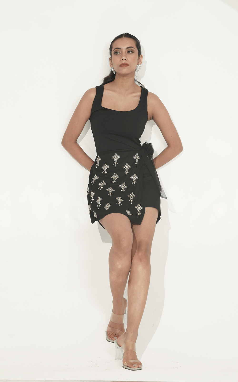 Midnight Noir-embellished skirt