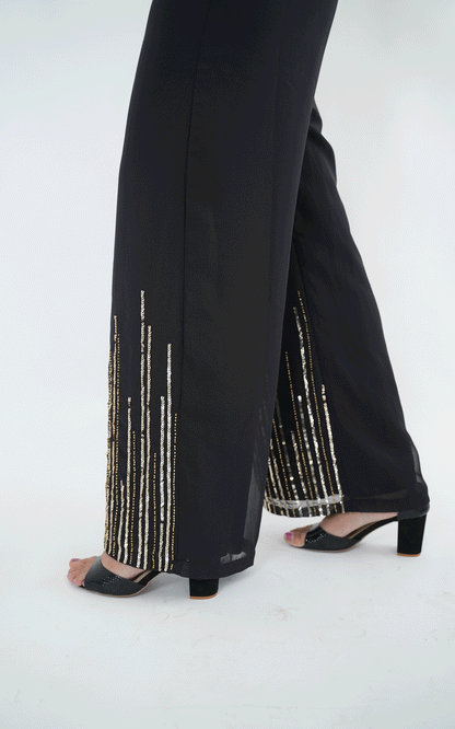 Black embroidered jumpsuit