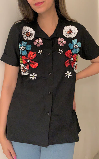 Women's Cotton embroidered shirt