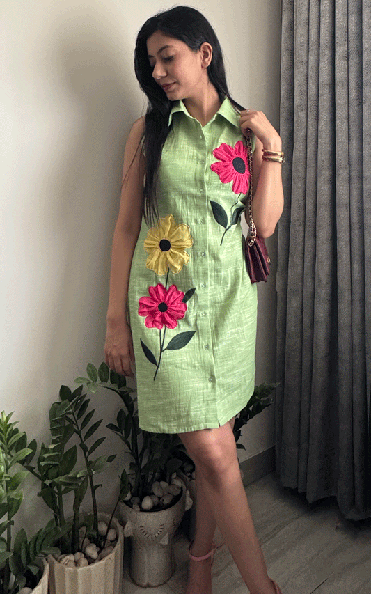 The bloom pop shirt dress