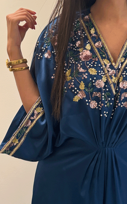 Hand embroidered kaftan dress