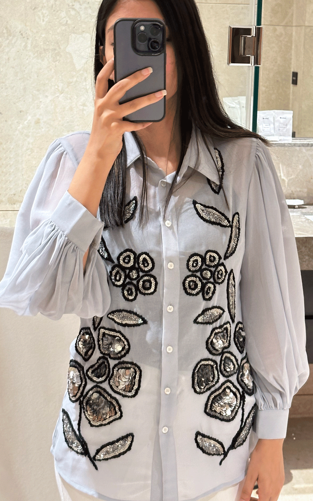 Embroidered party wear shirt