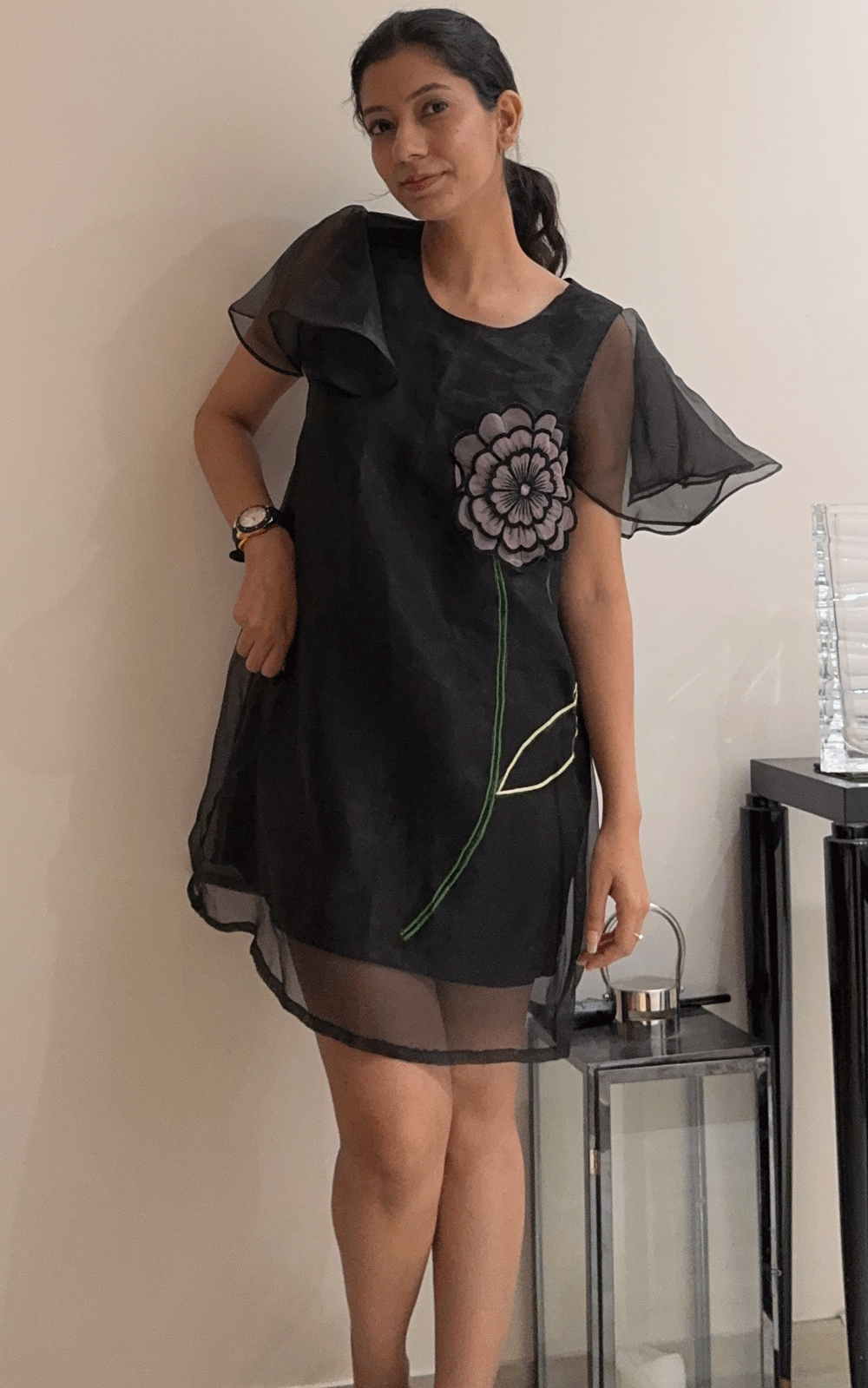 Twilight Bloom organza dress