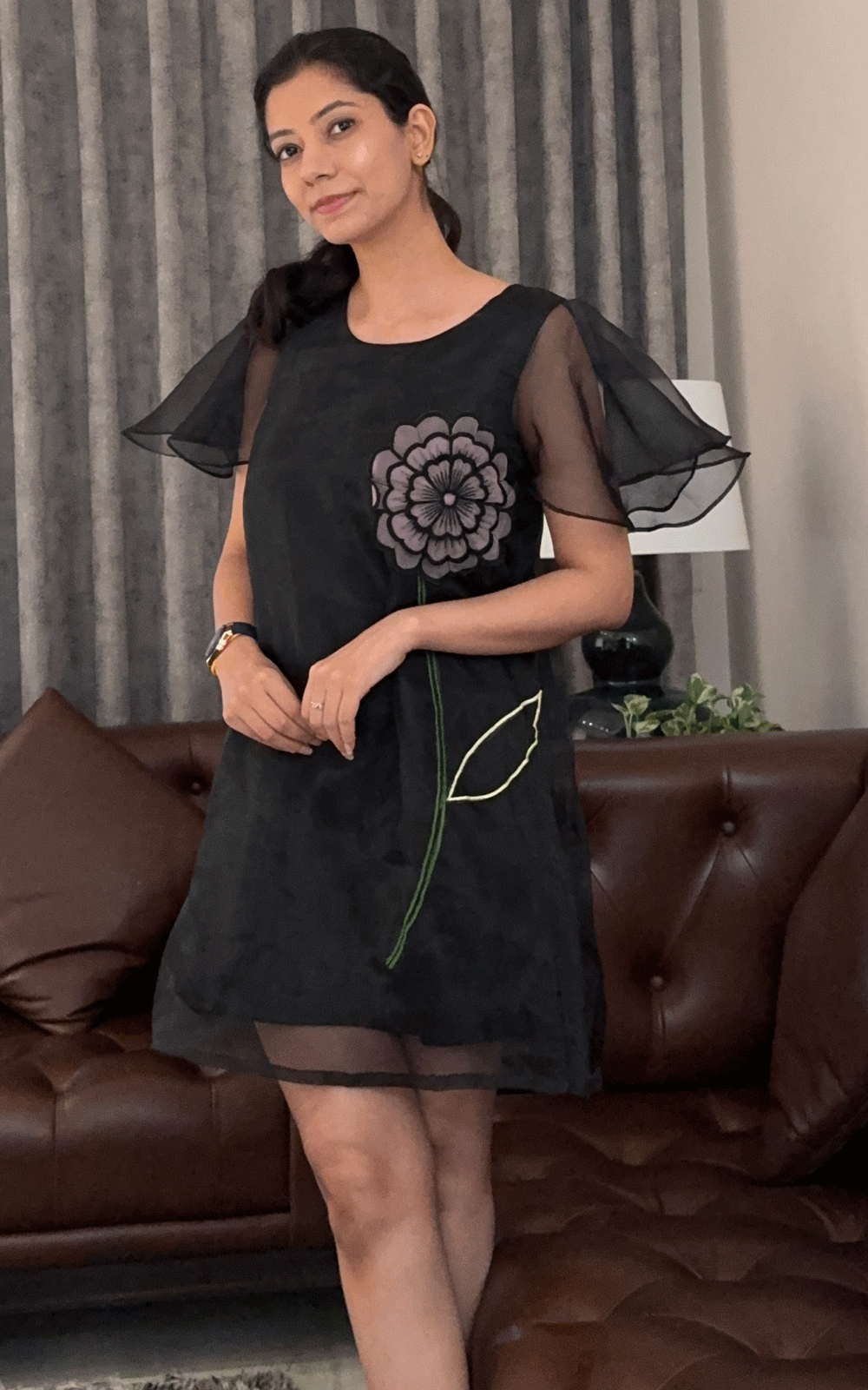 Twilight Bloom organza dress