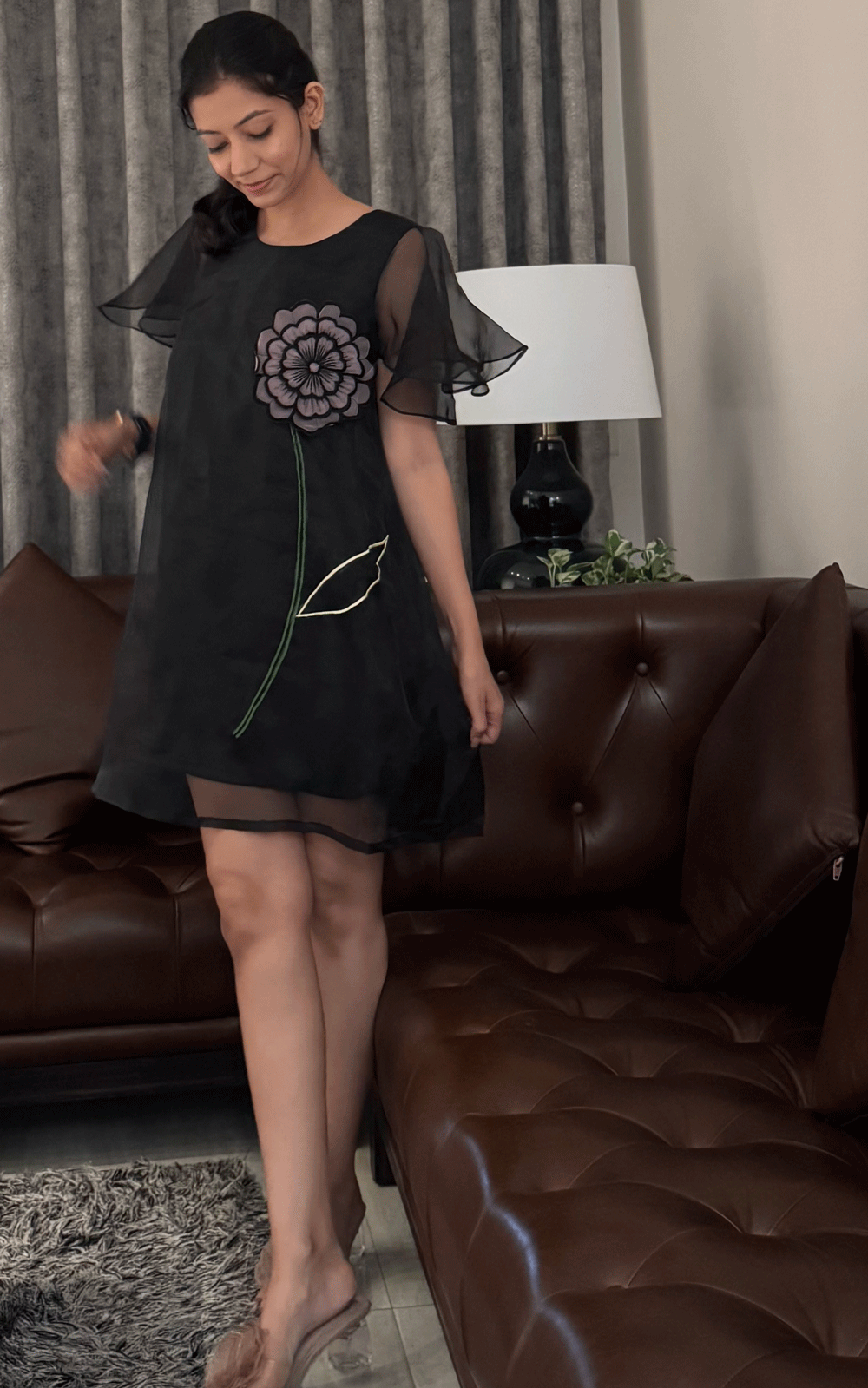 Twilight Bloom organza dress