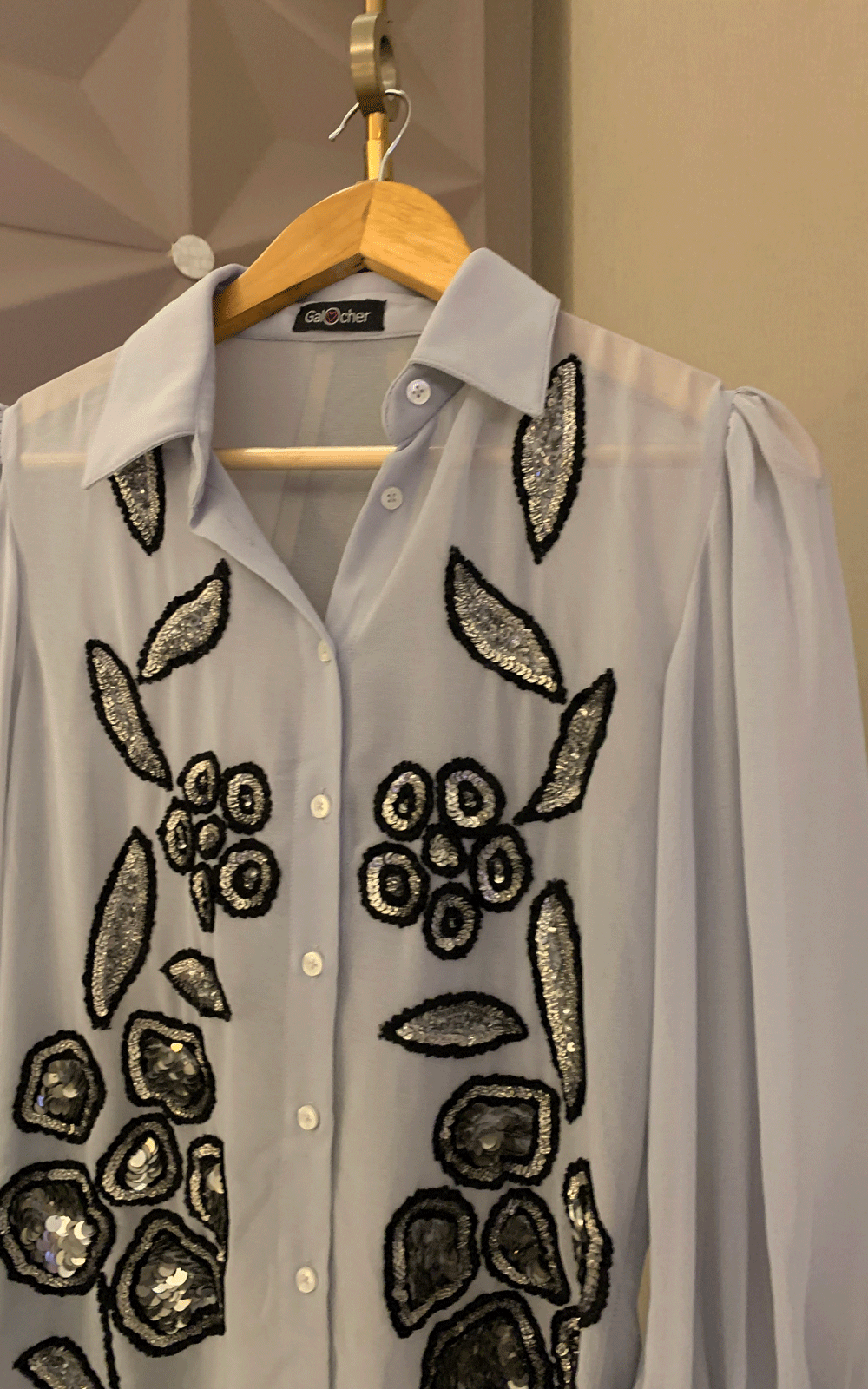 Embroidered party wear shirt