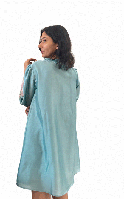 Breezy butterfly-Zara Silk embroidered dress